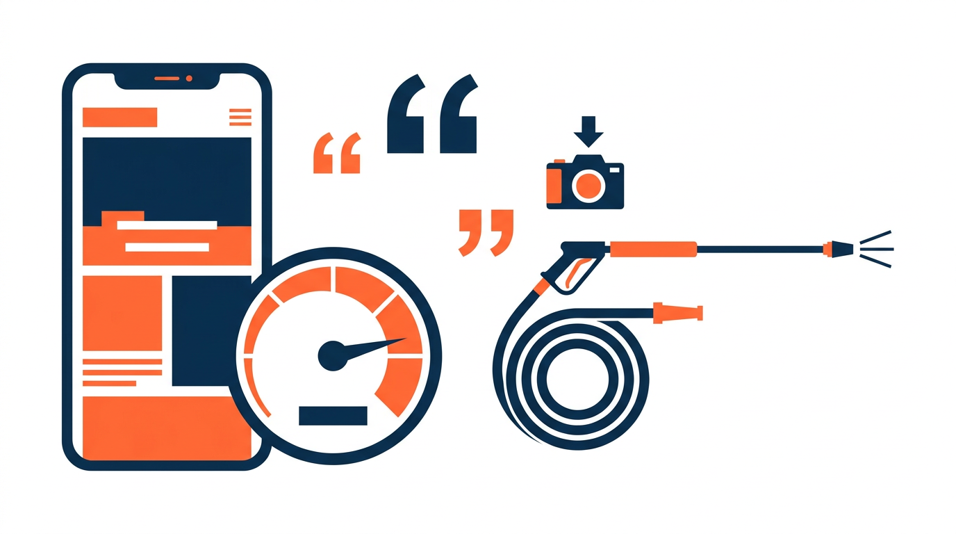 Mobile website speed and quote flow concept for a pressure washing company