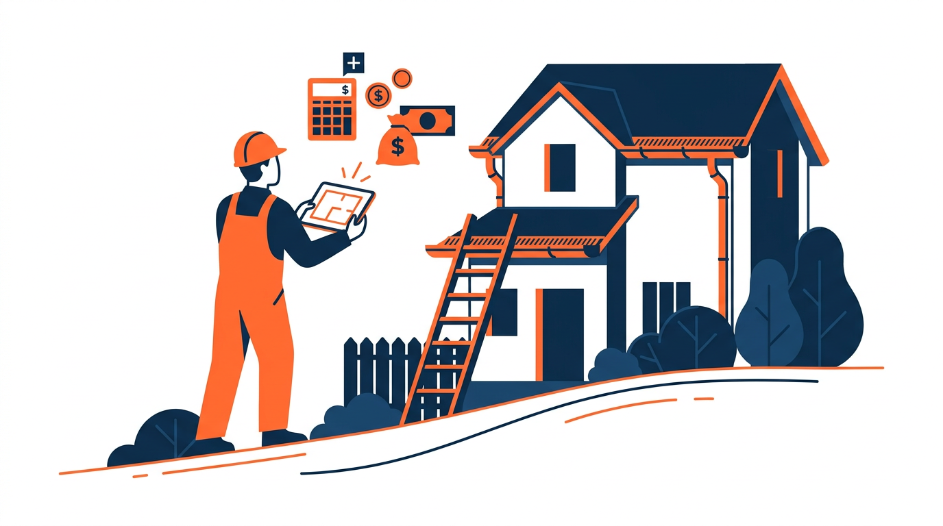Illustration of access and job conditions affecting gutter cleaning prices