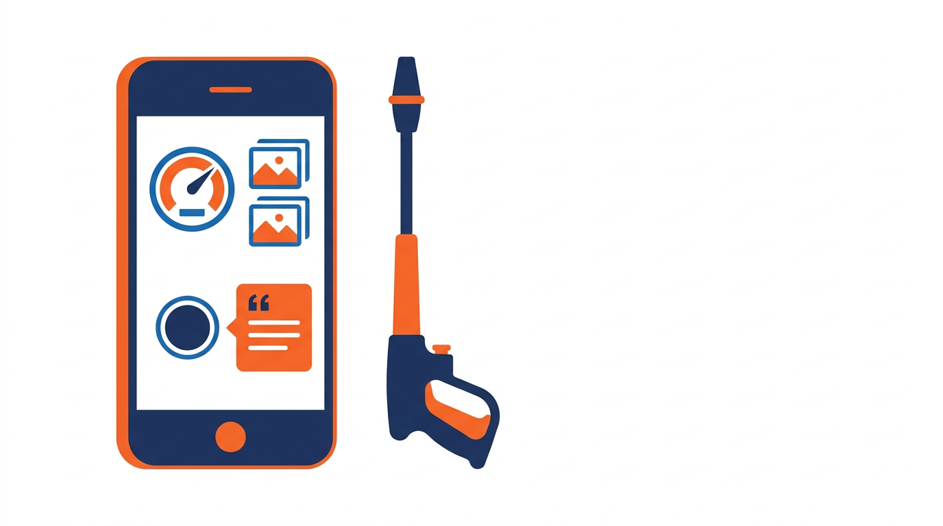 Mobile pressure washing website with fast loading and an easy quote form