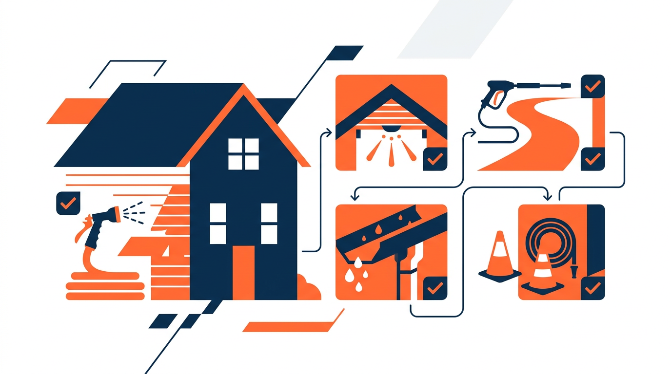 Visual breakdown of surfaces and tasks included in a pressure washing quote