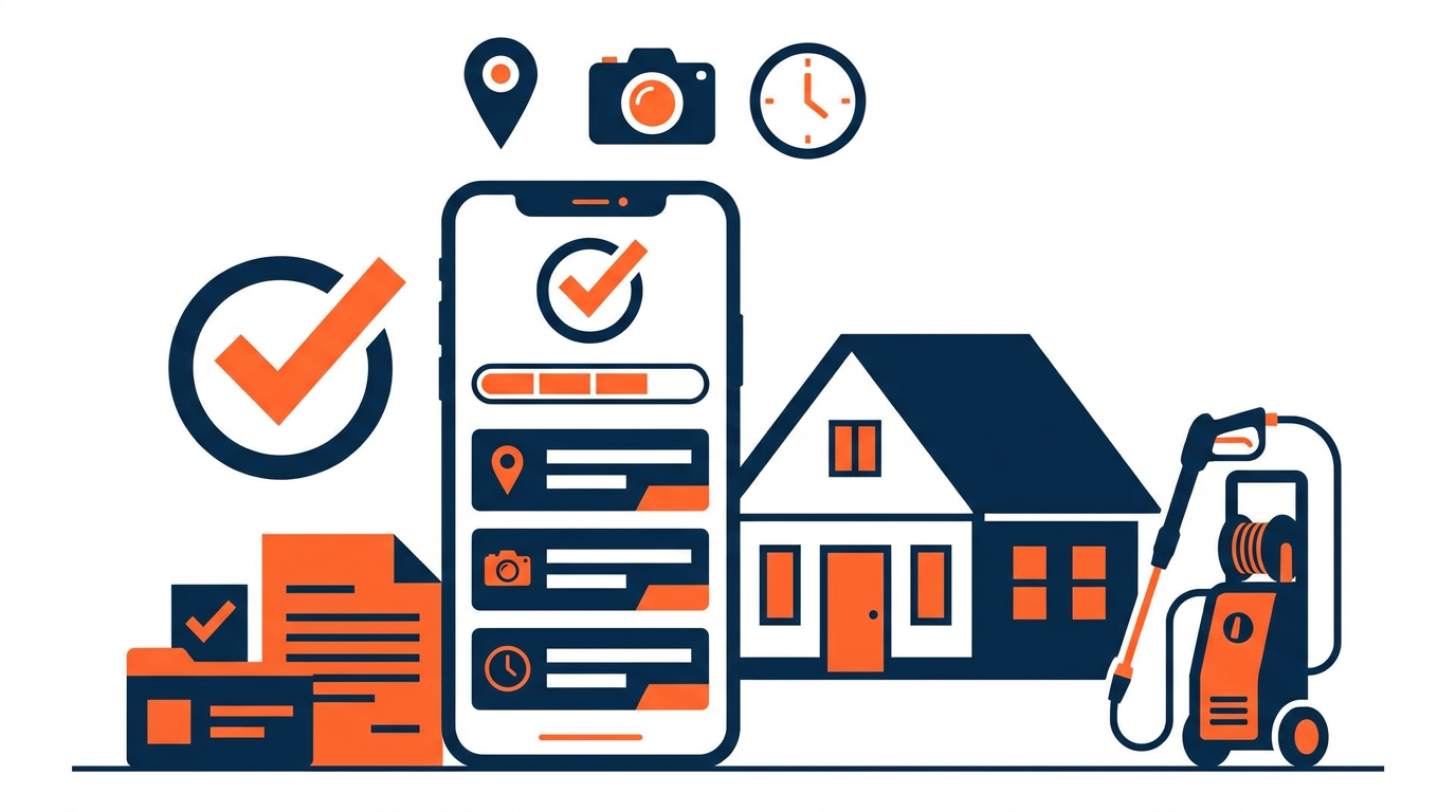 Local business profile setup concept for a pressure washing contractor