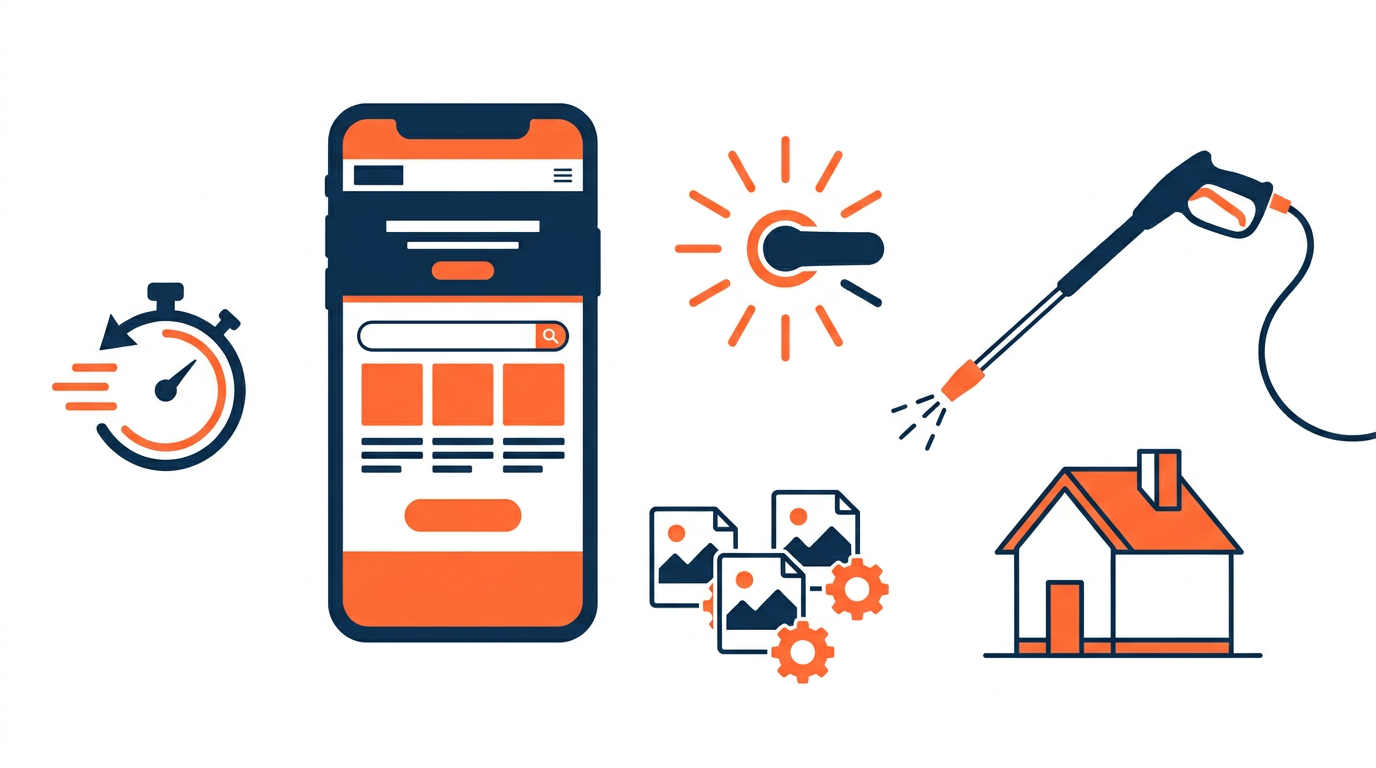Mobile website speed and quote access concept for a pressure washing company